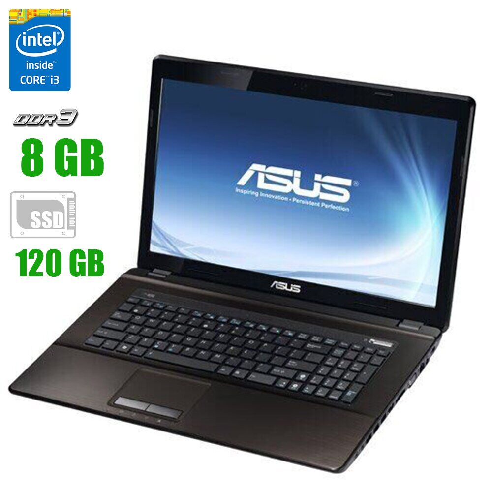 

Ноутбук Asus K73E / 17.3" (1600x900) TN / Intel Core i3-2310M (2 (4) ядра по 2.1 GHz) / 8 GB DDR3 / 120 GB SSD / WebCam / DVD