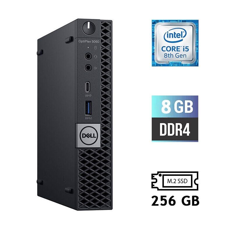 Dell Optiplex 5060 i5 8500T/8GB/256GB 6台 Неттоп Dell OptiPlex 5060 micro, Intel Core i5-8500t, 8GB DDR4