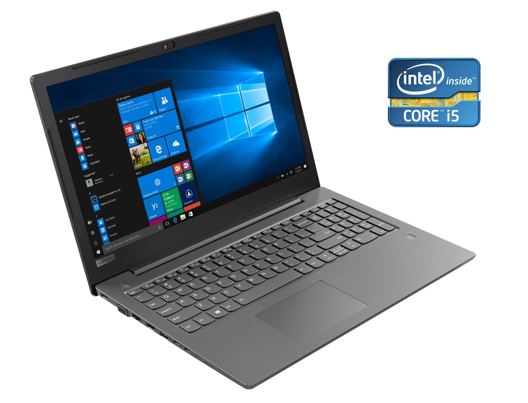 

Ноутбук Lenovo V330-15IKB / 15.6" (1920x1080) IPS / Intel Core i5-7200U (2 (4) ядра по 2.5 - 3.1 GHz) / 8 GB DDR4 / 240 GB SSD / Intel UHD Graphics 620 / WebCam / Win 10 Pro