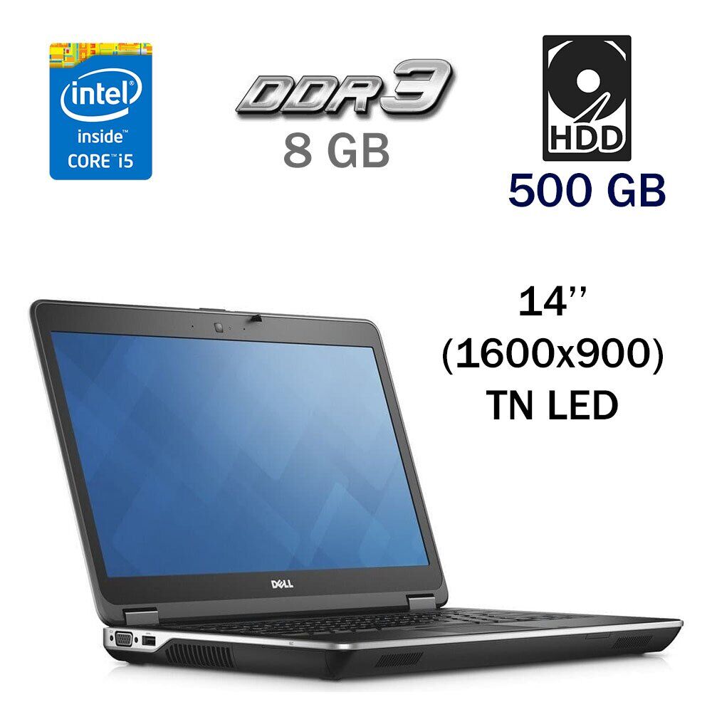 

Игровой ноутбук Dell Latitude E6440 / 14" (1600х900) TN LED / Intel Core i5-4310M (2 (4) ядра по 2.7 - 3.4 GHz) / 8 GB DDR3 / 500 GB HDD / AMD Radeon HD 8690M, 1 GB GDDR5, 64-bit / WebCam / DVD-RW / USB 3.0 / HDMI
