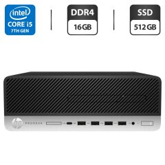 Компьютер HP ProDesk 600 G3 SFF / Intel Core i5-7500 (4 ядра по 3.4 - 3.8 GHz) / 16 GB DDR4 / 512 GB SSD / Intel HD Graphics 630 / USB Type-C