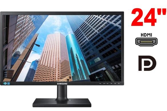 Монитор Samsung S24E650 / 24" (1920x1080) IPS / 1x HDMI, 1x DisplayPort, 1x VGA, 2x USB 2.0, 2x Audio / 2x 1W / Pivot