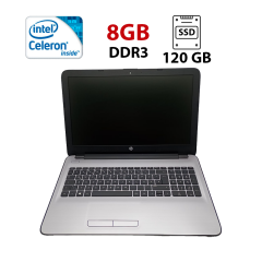 Ноутбук HP 250 G5 / 15.6" (1366x768) TN / Intel Celeron N3060 (2 ядра по 1.6 - 2.48 GHz) / 8 GB DDR3 / 120 GB SSD / Intel HD Graphics 400 / WebCam