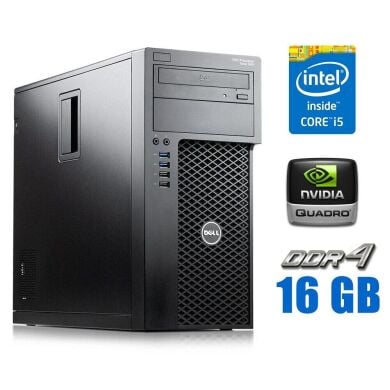 Комп'ютер Dell Precision 3620 Tower / Intel Core i7-7700 (4 (8) ядра по 3.6 - 4.2 GHz) / 16 GB DDR4 / 1000 GB SSD / nVidia Quadro K620, 2 GB DDR3, 128-bit