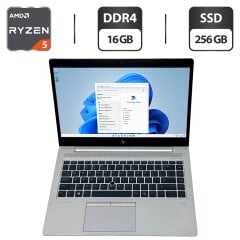 Ультрабук HP Elitebook 745 G5 / 14" (1920x1080) IPS / AMD Ryzen 5 Pro 2500U (4 (8) ядра по 2.0 - 3.6 GHz) / 16 GB DDR4 / 256 GB SSD / AMD Radeon RX Vega 8 Graphics / WebCam / Windows 11 Pro