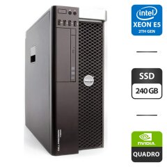 Рабочая станция Dell Precision T3600 Tower / Intel Xeon E5-2690 (8 (16) ядра по 2.9 - 3.8 GHz) / 32 GB DDR3 / 240 GB SSD / nVidia Quadro 2000, 1 GB GDDR5, 128-bit / 635W / DVD-ROM / DVI