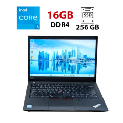 Ультрабук Lenovo ThinkPad T490 / 14" (1920x1080) IPS / Intel Core i5-8365U (4 (8) ядра по 1.6 - 4.1 GHz) / 16 GB DDR4 / 256 GB SSD / Intel UHD Graphics 630 / WebCam