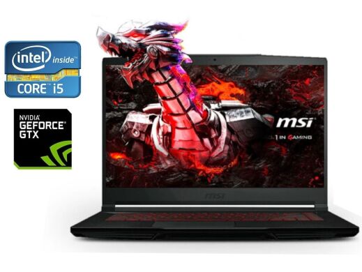 Игровой ноутбук Б-класс MSI GF63 Thin 10SC / 15.6" (1920x1080) IPS / Intel Core i5-10500H (6 (12) ядер по 2.5 - 4.5 GHz) / 16 GB DDR4 / 256 GB SSD / nVidia GeForce GTX 1650 Max-Q, 4 GB GDDR6, 128-bit / WebCam