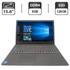 Ноутбук Lenovo V130-15IGM / 15.6" (1366x768) TN / Intel Celeron N4000 (2 ядра по 1.1 - 2.6 GHz) / 8 GB DDR4 / 128 GB SSD / Intel UHD Graphics 600 / WebCam