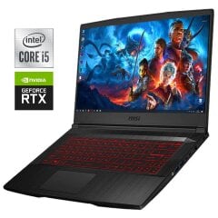 Ігровий ноутбук MSI GF65 Thin 10UE / 15.6" (1920x1080) IPS / Intel Core i5-10500H (6 (12) ядер по 2.5 - 4.5 GHz) / 16 GB DDR4 / 512 GB SSD M.2 / nVidia GeForce RTX 3060, 6 GB GDDR6, 192-bit / WebCam