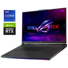 Ігровий ноутбук Б-клас Asus ROG Strix G18 G814JZ / 18" (2560x1600) IPS / Intel Core i9-13980HX (24 (32) ядра по 2.2 - 5.5 GHz) / 32 GB DDR5 / 512 GB SSD NVMe / nVidia GeForce RTX 4080, 12 GB GDDR6, 192-bit / WebCam