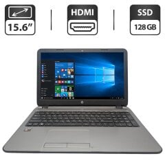 Ноутбук HP 15 g003sr / 15.6" (1366x768) TN / AMD A8-6410 (4 ядра по 2.0 - 2.4 GHz) / 8 GB DDR3 / 128 GB SSD / AMD Radeon R5 Graphics / WebCam / DVD-ROM