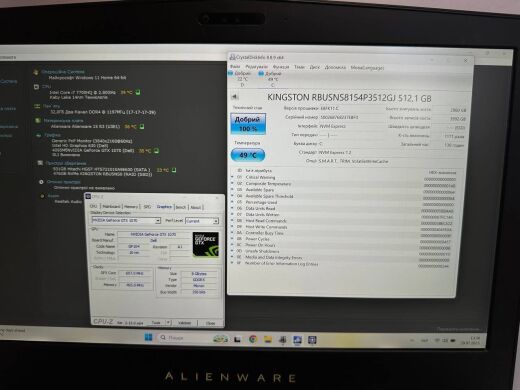 Ігровий ноутбук Dell Alienware 15 R3 / 15.6" (3840x2400) IPS / Intel Core i7-7700HQ (4 (8) ядра по 2.8 - 3.8 GHz) / 32 GB DDR4 / 512 GB SSD + 1000 GB HDD / nVidia GeForce GTX 1070, 8 GB GDDR5, 256-bit / WebCam / Win 11 Pro