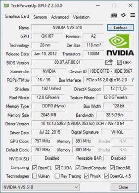 Дискретна відеокарта nVidia NVS 510, 2 GB DDR3, 128-bit / 4x miniDP