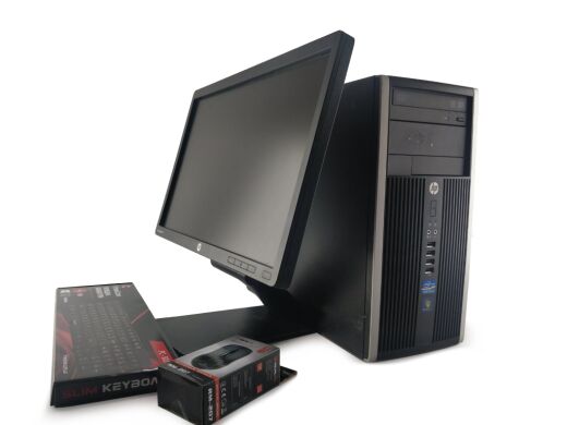 HP Compaq 8200 Elite Tower / Intel Core i5-2400 (4 ядра по 3.1 - 3.4 GHz) / 8 GB DDR3 / 500 GB HDD + HP EliteDisplay E201 / 20" / 1600x900 / 16:9 / WLED