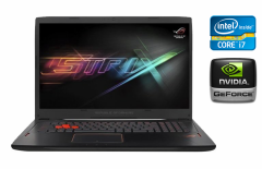 Игровой ноутбук Asus Strix Gl702v / 17.3" (1920x1080) IPS / Intel Core i7-6700HQ (4 (8) ядра по 2.6 - 3.5 GHz) / 16 GB DDR4 / 256 GB SSD + 1000 GB HDD / nVidia GeForce GTX 1060, 6 GB GDDR5, 192-bit / WebCam / Windows 10