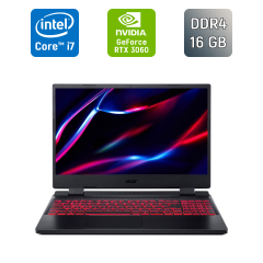 Игровой ноутбук Б-класс Acer Nitro 5 AN515-58 / 15.6" (1920x1080) IPS / Intel Core i7-12700H (14 (20) ядер по 3.5 - 4.7 GHz) / 16 GB DDR4 / 1000 GB SSD / nVidia GeForce RTX 3060, 6 GB GDDR6, 192-bit / WebCam / Windows 11