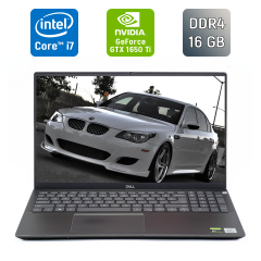 Ігровий ноутбук Б-клас Dell Vostro 7500 / 15.6" (1920x1080) IPS / Intel Core i7-10750H (6 (12) ядер по 2.6 - 5.0 GHz) / 16 GB DDR4 / 512 GB SSD / nVidia GeForce GTX 1650 Ti, 4 GB GDDR6, 128-bit / WebCam / TouchID
