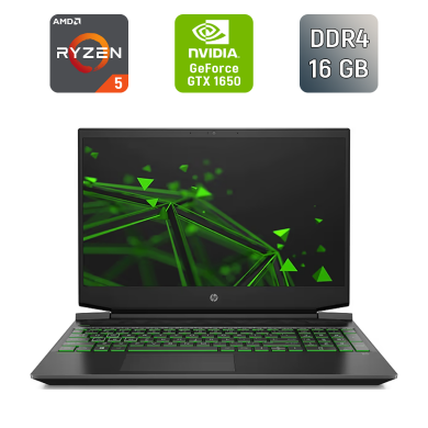 Игровой ноутбук Б-класс HP Pavilion 15-ec212nr / 15.6" (1920x1080) IPS / AMD Ryzen 5 5600H (6 (12) ядер по 3.3 - 4.2 GHz) / 16 GB DDR4 / 128 GB SSD + 500 GB HDD / nVidia GeForce GTX 1650, 4 GB GDDR6, 128-bit / WebCam / HDMI