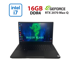 Ігровий ноутбук Б-клас Razer Blade 15 RZ09-0328 / 15.6" (3840x2160) IPS / Intel Core i7-10750H (6 (12) ядер по 2.6 - 5.0 GHz) / 16 GB DDR4 / 512 GB SSD NVMe / nVidia GeForce RTX 2070 Max-Q, 8 GB GDDR6, 256-bit / WebCam