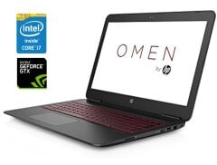 Игровой ноутбук HP Omen 15-ax243dx / 15.6" (1366x768) TN / Intel Core i7-7700HQ (4 (8) ядра по 2.8 - 3.8 GHz) / 16 GB DDR4 / 512 GB SSD / nVidia GeForce GTX 1050, 4 GB GDDR5, 128-bit / WebCam