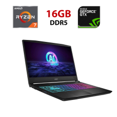 Игровой ноутбук MSI Katana A15 AI B8VF-477NEU / 15.6" (1920x1080) IPS / AMD Ryzen 7 8845HS (8 (16) ядер по 3.8 - 5.1 GHz) / 16 GB DDR5 / 480 GB SSD / nVidia GeForce RTX 4060, 8 GB GDDR6, 128-bit / WebCam