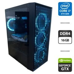 Игровой ПК 1stPlayer Go6 Tower / Intel Core i7-6700K (4 (8) ядра по 4.2 - 4.2 GHz) / 16 GB DDR4 / 250 GB SSD M.2 + 512 GB SSD / nVidia GeForce GTX 1060, 6 GB GDDR5, 192-bit / 550W