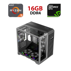 Новый игровой ПК FORSAGE RT5 Black Tower / AMD Ryzen 5 5500 (6 (12) ядер по 3.6 - 4.2 GHz) / 16 GB DDR4 / 480 GB SSD / nVidia GeForce GTX 1060, 6 GB GDDR5, 192-bit