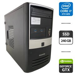 Игровой ПК NoName Tower / Intel Core i7-6700 (4 (8) ядра по 3.4 - 4.0 GHz) / 16 GB DDR4 / 240 GB SSDD / nVidia GeForce GTX 970, 4 GB GDDR5, 256-bit / DVD-ROM / HDMI