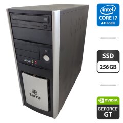 Компьютер Terra Tower / Intel Core i7-4770 (4 (8) ядра по 3.4 - 3.9 GHz) / 16 GB DDR3 / 256 GB SSD / nVidia GeForce GT 640, 2 GB GDDR3, 128-bit / DVD-ROM