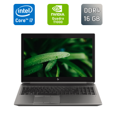 Мобільна робоча станція Б-клас HP zBook 15 G6 / 15.6" (1920x1080) IPS / Intel Core i7-9850H (6 (12) ядер по 2.6 - 4.6 GHz) / 16 GB DDR4 / 240 GB SSD / nVidia Quadro T1000, 4 GB GDDR5, 128-bit / TouchID / WebCam / HDMI