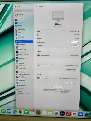 Моноблок Apple iMac M1 / 24" (4480x2520) IPS / Apple M1 (8 ядер по 3.2 GHz) / 16 GB DDR4 / 256 GB SSD / Apple M1 Graphics / WebCam / Silver / Клавіатура + мишка