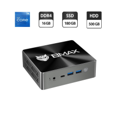 Неттоп BMAX B7 Pro USFF / Intel Core i5-1145G7 (4 (8) ядра по 2.6 - 4.4 GHz) / 16 GB DDR4 / 180 GB SSD+500 GB HDD / Intel Xe Graphics / USB 3.1 / Wi-Fi / Bluetooth / HDMI / Блок живлення в комплекті