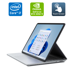 Ноутбук-трансформер Б-класс Microsoft Surface Laptop Studio / 14.4" (2400x1600) IPS Touch / Intel Core i7-11370H (4 (8) ядра по 3.0 - 4.8 GHz) / 16 GB DDR4 / 512 GB SSD / nVidia GeForce RTX 3050 Ti, 4 GB GDDR6, 128-bit / WebCam