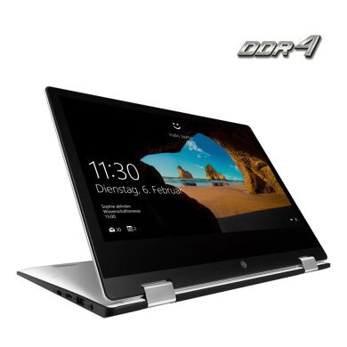 Ноутбук-трансформер Medion Akoya E3221 / 13.3" (1920x1080) IPS Touch / Intel Celeron N4020 (2 ядра по 1.1 - 2.8 GHz) / 4 GB DDR4 / 128 GB SSD / Intel UHD Graphics 600 / WebCam / Win 10 Home