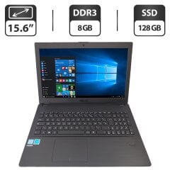 Ноутбук Asus P2538U / 15.6" (1366x768) TN / Intel Core i5-6200U (2 (4) ядра по 2.3 - 2.8 GHz) / 8 GB DDR3 / 128 GB SSD / Intel HD Graphics 520 / WebCam / DVD-ROM