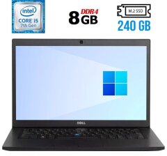 Ноутбук Б-клас Dell Latitude 7480 / 14" (2560x1440) IPS Touch / Intel Core i5-7300U (2 (4) ядра по 2.6 - 3.5 GHz) / 8 GB DDR4 / 240 GB SSD M.2 / Intel HD Graphics 620 / WebCam / HDMI