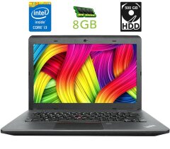 Ноутбук Б-клас Lenovo ThinkPad E440 / 14" (1366x768) TN / Intel Core i3-4000M (2 (4) ядра по 2.4 GHz) / 8 GB DDR3 / 500 GB HDD / Intel HD Graphics 4600 / WebCam / DVD-RW / HDMI