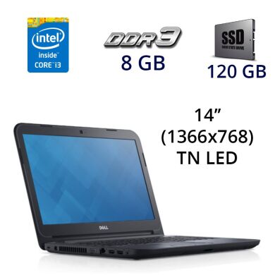 Ноутбук Dell Latitude 3440 / 14" (1366x768) TN LED / Intel Core i3-4010U (2 (4) ядра по 1.7 GHz) / 8 GB DDR3 / 120 GB SSD / WebCam / USB 3.0