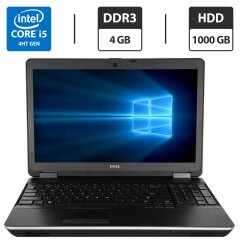 Ноутбук Б-класс Dell Latitude E6540 / 15.6" (1366x768) TN / Intel Core i5-4310M (2 (4) ядра по 2.7 - 3.4 GHz) / 4 GB DDR3 / 1000 GB HDD / Intel HD Graphics 4600 / DVD-ROM