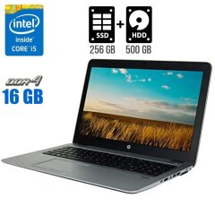 Ноутбук HP EliteBook 850 G3 / 15.6" (1920x1080) TN / Intel Core i5-6300U (2 (4) ядра по 2.4 - 3.0 GHz) / 16 GB DDR4 / 256 GB SSD M.2 + 500 GB HDD / Intel HD Graphics 520 / WebCam / DisplayPort