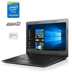 Ноутбук Lenovo IdeaPad 100S-14IBR / 14" (1366x768) TN / Intel Celeron N3050 (2 ядра по 1.6 - 2.16 GHz) / 2 GB DDR3 / 256 GB SSD M.2 / Intel HD Graphics / WebCam