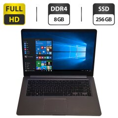 Ультрабук Asus VivoBook F510UA / 15.6" (1920x1080) IPS / Intel Core i5-8250U (4 (8) ядра по 1.6 - 3.4 GHz) / 8 GB DDR4 / 256 GB SSD / Intel UHD Graphics 620 / WebCam