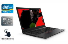 Ультрабук Б-клас Lenovo ThinkPad T480s / 14" (1920x1080) IPS Touch / Intel Core i7-8650U (4 (8) ядра по 1.9 - 4.2 GHz) / 24 GB DDR4 / 480 GB SSD / Intel UHD Graphics 620 / WebCam / TouchID / Windows 10