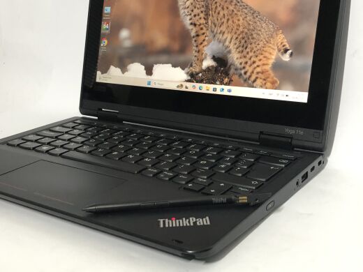 Нетбук-трансформер Б-клас Lenovo ThinkPad Yoga 11e G5 / 11.6" (1366x768) IPS Touch / Intel Celeron N4100 (4 ядра по 1.1 - 2.4 GHz) / 8 GB DDR4 / 128 GB SSD / Intel UHD Graphics 600 / WebCam / Win 11 Pro Нетбук-трансформер Б-клас Lenovo ThinkPad Yoga 11e G5 / 11.6" (1366x768) IPS Touch / Intel Celeron N4100 (4 ядра по 1.1 - 2.4 GHz) / 8 GB DDR4 / 128 GB SSD / Intel UHD Graphics 600 / WebCam / Win 11 Pro
