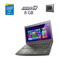 3 шт. Ноутбуків: Lenovo ThinkPad T440 / 14" (1366x768) TN / Intel Core i5-4200U (2 (4) ядра по 1.6 - 2.6 GHz) / 8 GB DDR3 / 240 GB SSD / Intel HD Graphics 4400 / WebCam