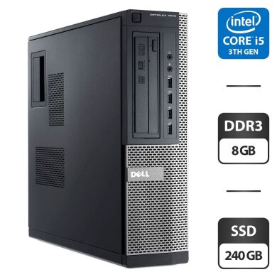 Комп'ютер Dell OptiPlex 7010 Desktop / Intel Core i5-3470 (4 ядра по 3.2 - 3.6 GHz) / 8 GB DDR3 / 240 GB SSD / Intel HD Graphics 2500 / DVD-ROM Комп'ютер Dell OptiPlex 7010 Desktop / Intel Core i5-3470 (4 ядра по 3.2 - 3.6 GHz) / 8 GB DDR3 / 240 GB SSD / Intel HD Graphics 2500 / DVD-ROM