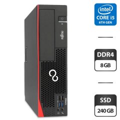 Компьютер Fujitsu Esprimo D757 E90 SFF / Intel Core i5-6500 (4 ядра по 3.2 - 3.6 GHz) / 8 GB DDR4 / 240 GB SSD / Intel HD Graphics 530 / DVI / DVD-ROM / Windows 11 Pro