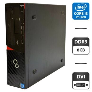 Комп'ютер Fujitsu Esprimo E720 E85 SFF / Intel Core i3-4150 (2 (4) ядра по 3.5 GHz) / 8 GB DDR3 / 500 GB HDD / Intel HD Graphics 4600 / DVD-ROM