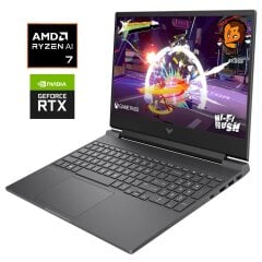 Ігровий ноутбук Б-клас HP Victus 15-fb3001nr / 15.6" (1920x1080 ) IPS / AMD Ryzen AI 7 350 (8 (16) ядер по 2.0 - 5.0 GHz) / 16 GB DDR5 / 512 GB SSD NVMe / nVidia GeForce RTX 5060, 8 GB GDDR7, 128-bit / WebCam